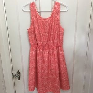 Coral dress with back cut-out